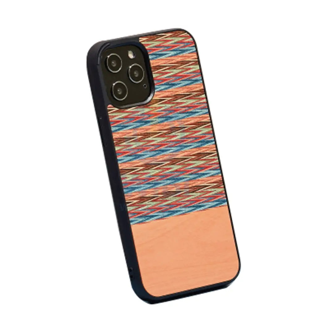 Wooden Cover For iPhone 13 Pro Max - Browny Check Accessories > Mobiles & Tablets > Offer Zone