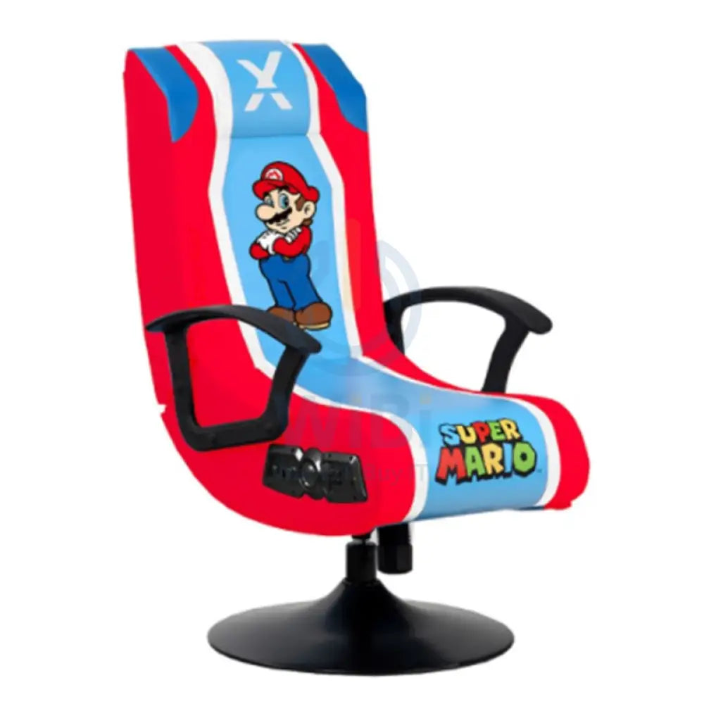 X-Rocker Nintendo Super Mario Pedestal Folding Chair with Built-In 2.1 Audio Gaming Chair Accessories > Chairs > Gaming