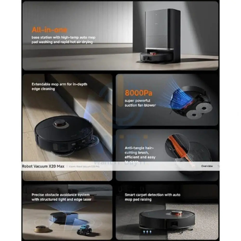 Xiaomi X20 Max Robot Vacuum - 4800mAh / Black Accessories > Smart Devices