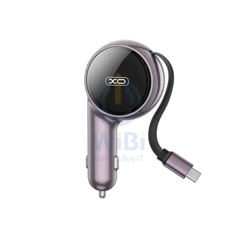 XO CC65 2-in-1 Retractable Car Charger - 60W / Purple Accessories > Mobiles & Tablets > Mobiles > Car Chargers