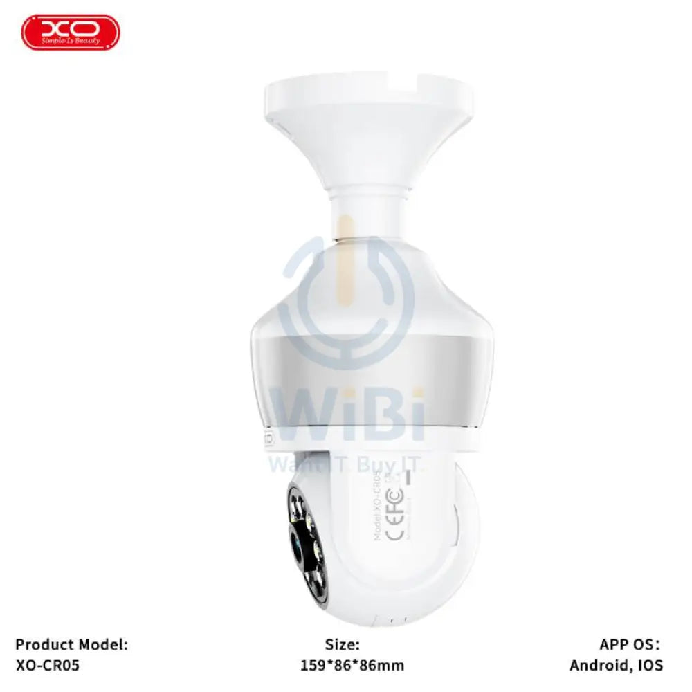 XO CR05 Magic Bulb 300W Pixel Camera - 3MP / 2.4G / WiFi / Bluetooth / E27 Network - White Cameras > Security Cameras
