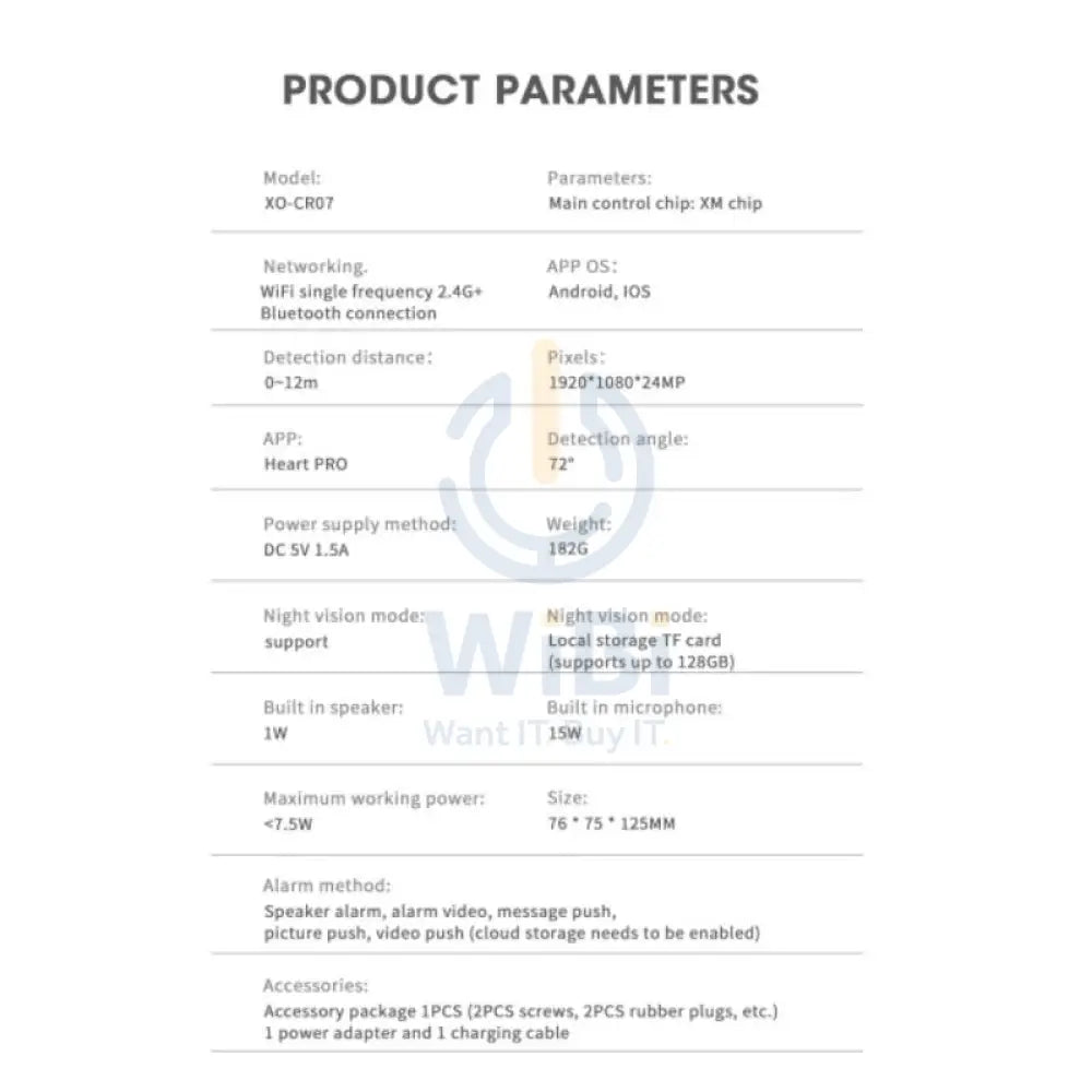 XO CR07 (EU) Supreme Pixel 400W Dual Camera - wi-Fi / Bluetooth / White Cameras > Security Cameras
