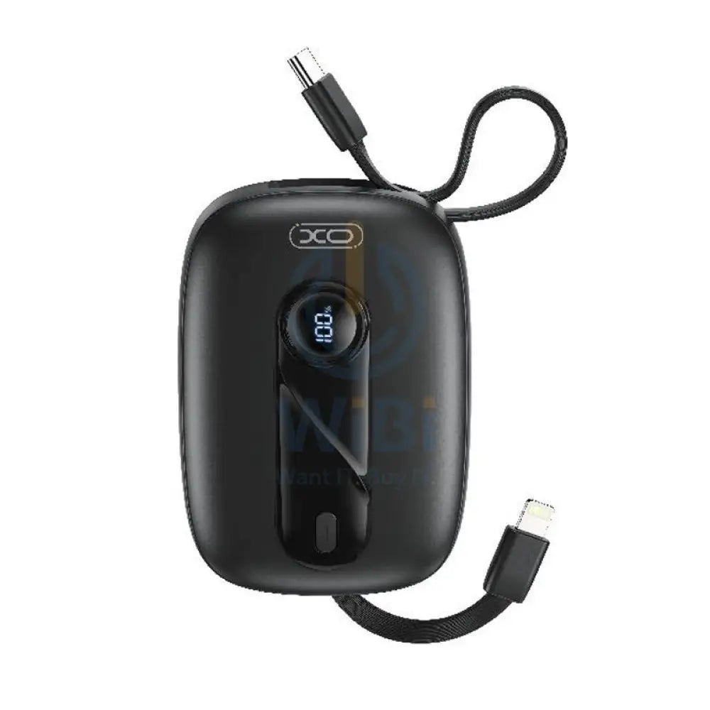XO Mini Built-In-Cable Power Bank - 10,000mAh / 22.5W / Black Accessories > Power Bank > Offer Zone