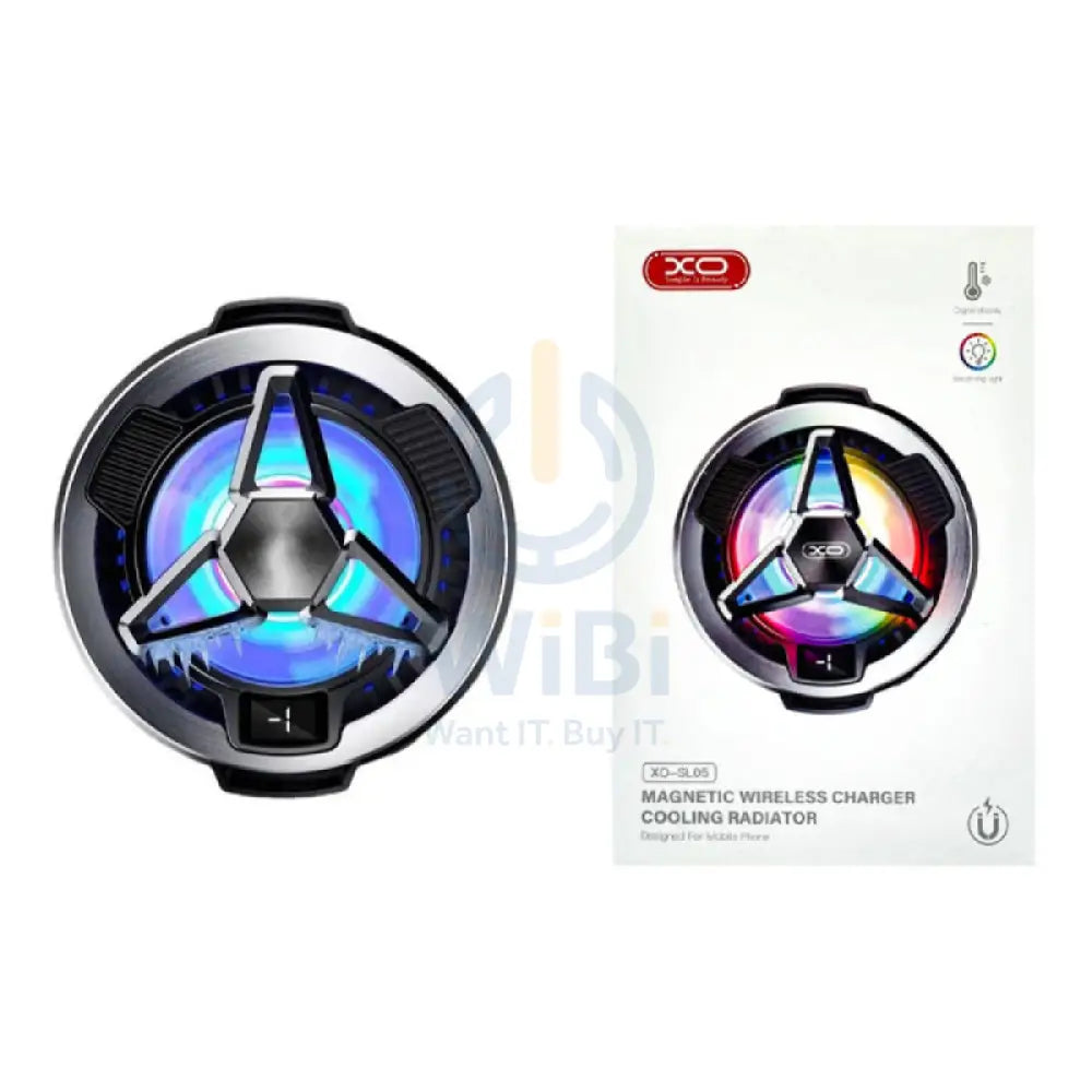 XO SL05 Mobile Magnetic Semiconductor Cooling Fan with Wireless Charging - Black Accessories > Mobiles & Tablets