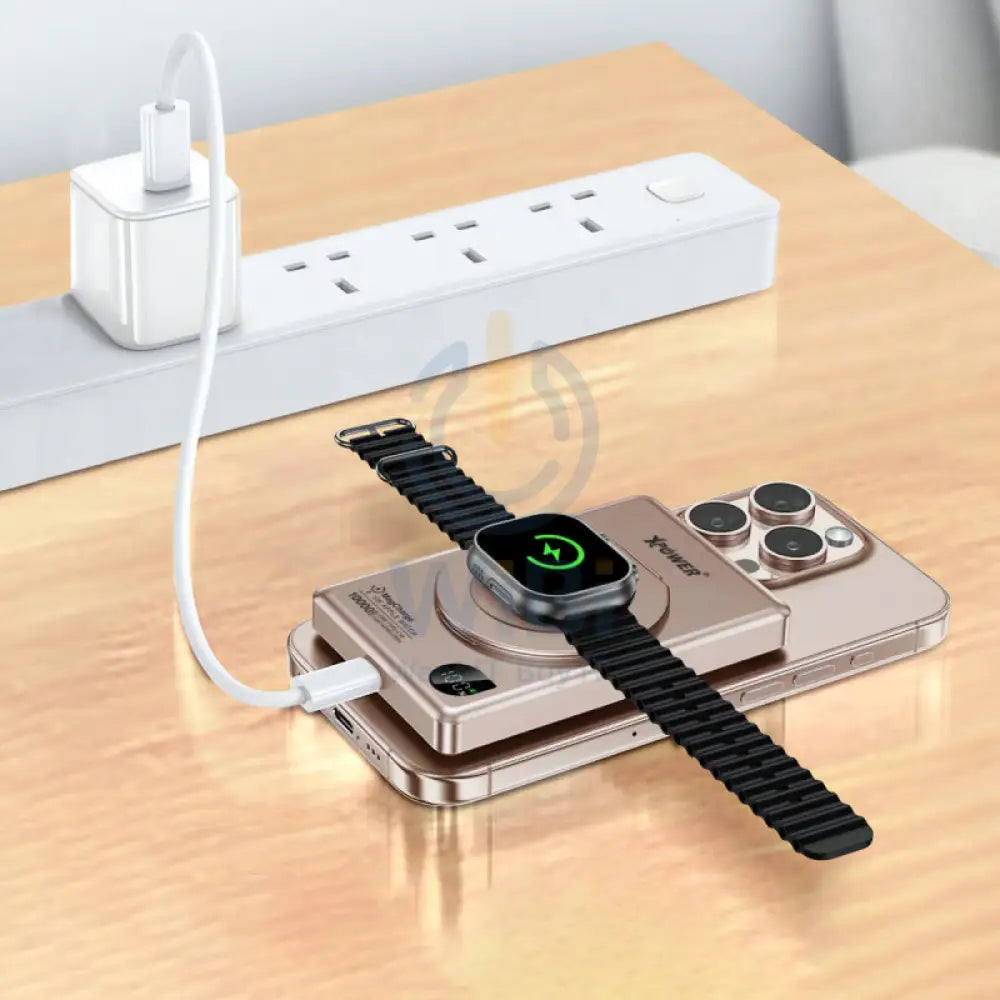 بنك طاقة باور 6 في 1 لاسلكي 6 في 1 لاسلكي ألترا طاقة مع حامل بنك - 10000 مللي أمبير/ 20 واط/ تيتانيوم الصحراء اكسسوارات بنك