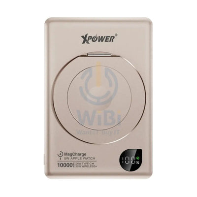 Xpower 6-in-1 Wireless Ultra Thin Power Bank With Stand - 10000mAh / 20W / Desert Titanium Accessories > Power Bank