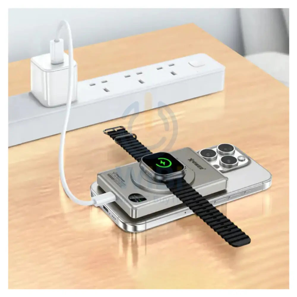 بنك إكس باور 6 في 1 لاسلكي  6 في 1 لاسلكي ألترا  طاقة  مع حامل  بنك - 10000 مللي أمبير/ 20 واط / تيتانيوم اكسسوارات > بنك طاقة