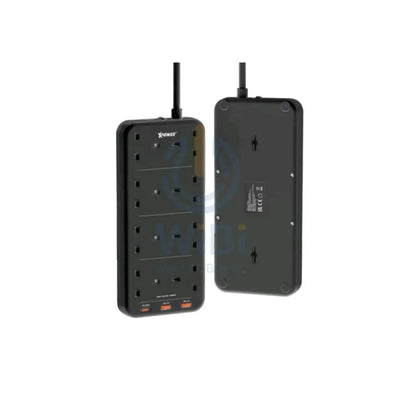 XPower PS8A 11 Output Sockets Power Strip - 3250W / 1 x Type-C / 2 x USB 3.0 / Black Accessories > Power > Power