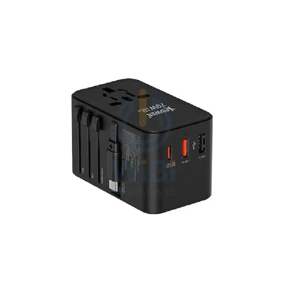 XPower TA70C Built-in Cable PD + PPS GaN Travel Adapter - 70W / Black Accessories > Power Adapters > Offer Zone