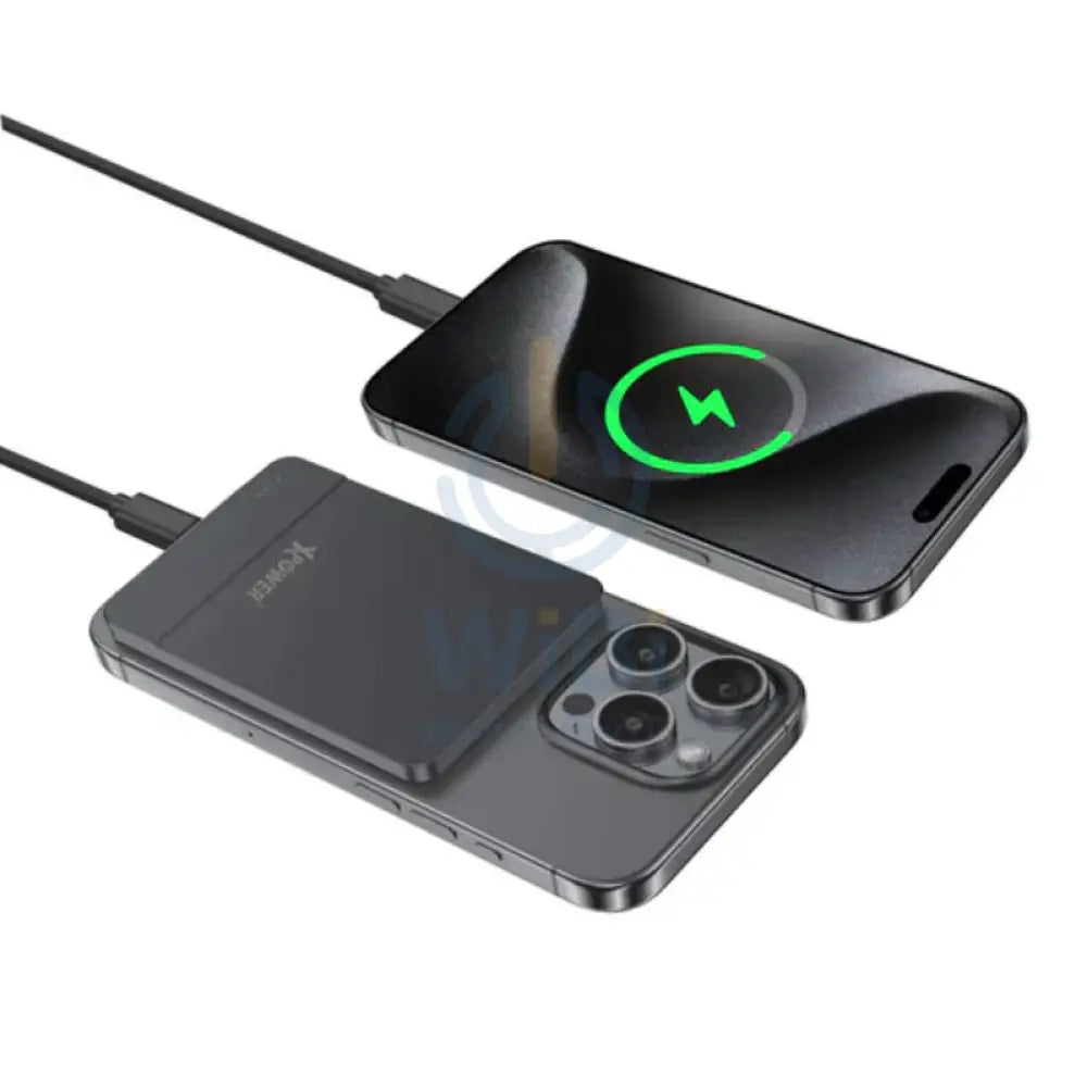 بنك Xpower لاسلكي ألترا  طاقة رقيقة - 5000 مللي أمبير / 20 واط / رمادي اكسسوارات > بنك طاقة