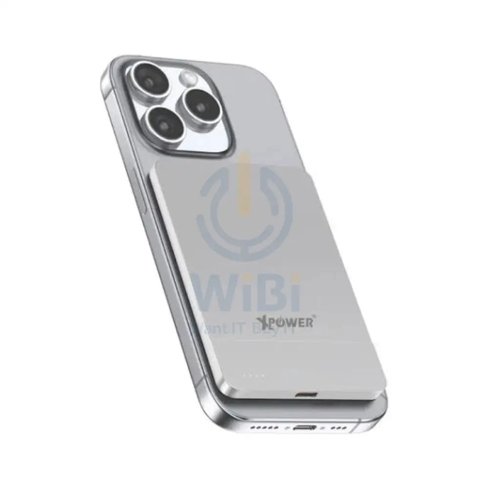 بنك Xpower لاسلكي ألترا  طاقة رقيقة - 5000 مللي أمبير / 20 واط / فضي اكسسوارات > بنك طاقة