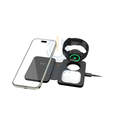 XPower WLM9 3 In 1 Magnetic Wireless Charging Pad - 15W / Black Accessories > Power Adapters