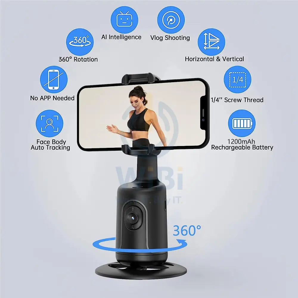 Yesido Auto Face Tracking Tripod Phone Camera Mount Holder – Black Accessories > Mobiles & Tablets > Mobiles > Mobile