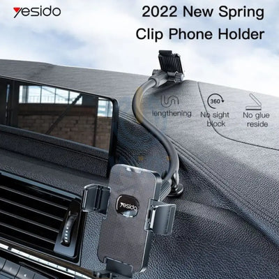 Yesido C137 360 Arm Truck Car Adjustable Spring Clip Phone Holder - Black Accessories > Mobiles & Tablets > Mobiles >