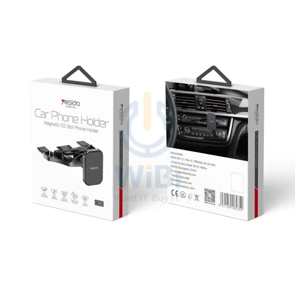 Yesido C92 Car Phone Holder - Magnetic / Black Accessories > Mobiles & Tablets > Mobiles > Mobile Holder / Stands
