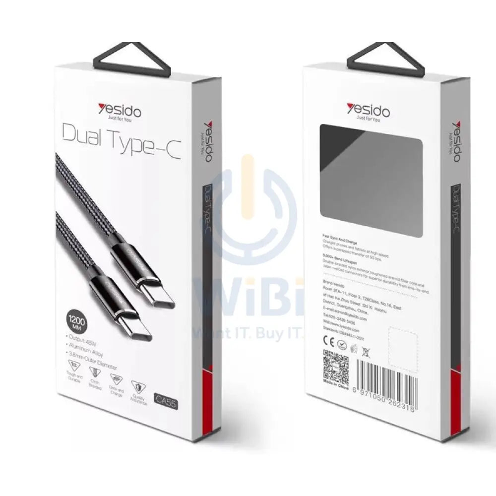 Yesido CA55 Charging Cable - Type-C to Type-C / 1.2 Meters
