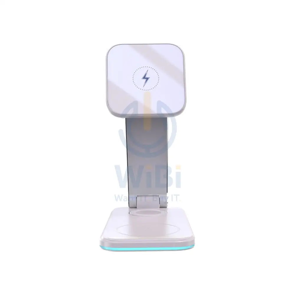 Yesido DS17 Magnetic 3 In 1 Foldable Wireless Charging Dock Stand - 15W / Wireless / Type-C - White Accessories >