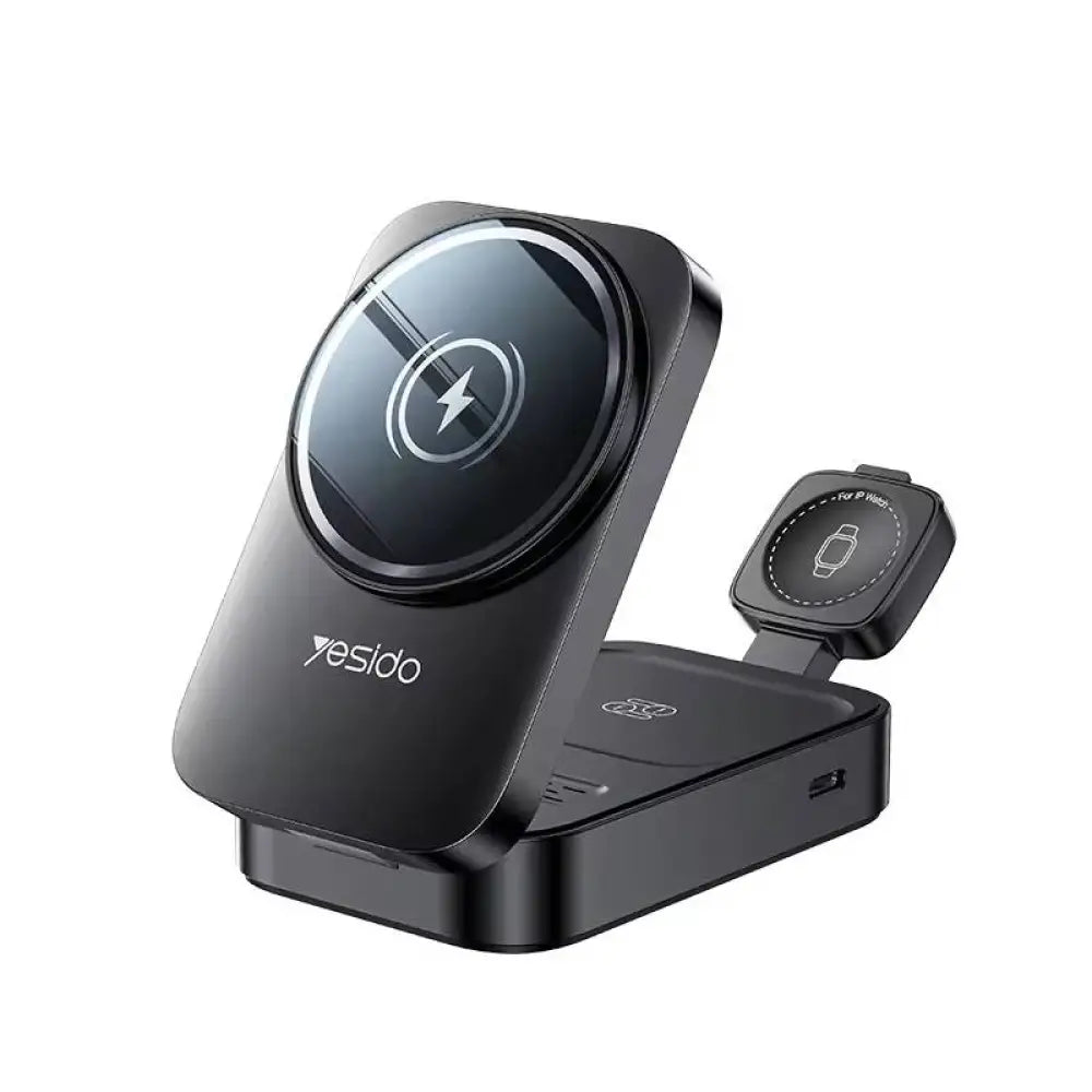 Yesido DS27 3-in-1 Desktop Wireless Charger - 15W / Black Accessories > Power Adapters
