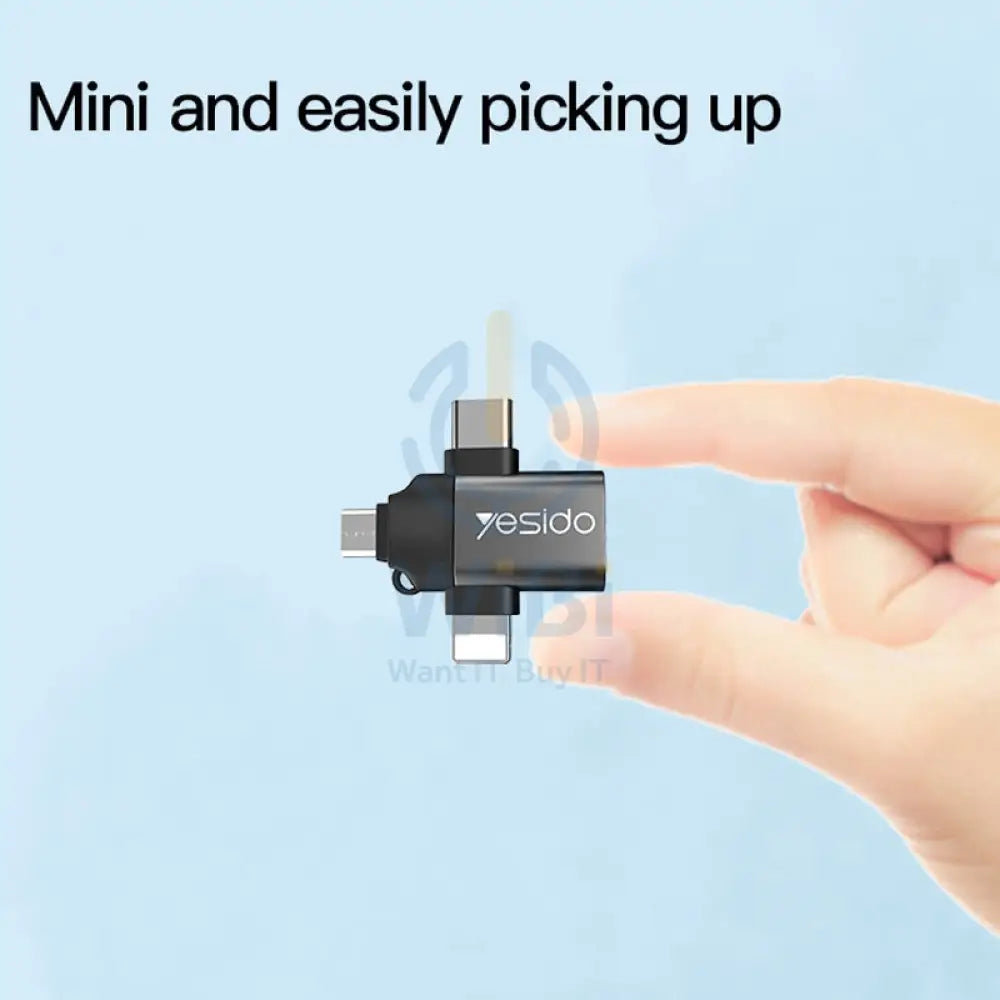 Yesido GS15 3 in 1 USB Flash Disk OTG Adapter - 3CM / USB / Type-C / Micro / Lightning - White Accessories > Cables &