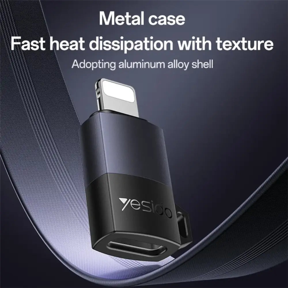 Yesido GS27 USB-C Charging Adapter - Lightning / Black Accessories > Cables & Converters > Converters