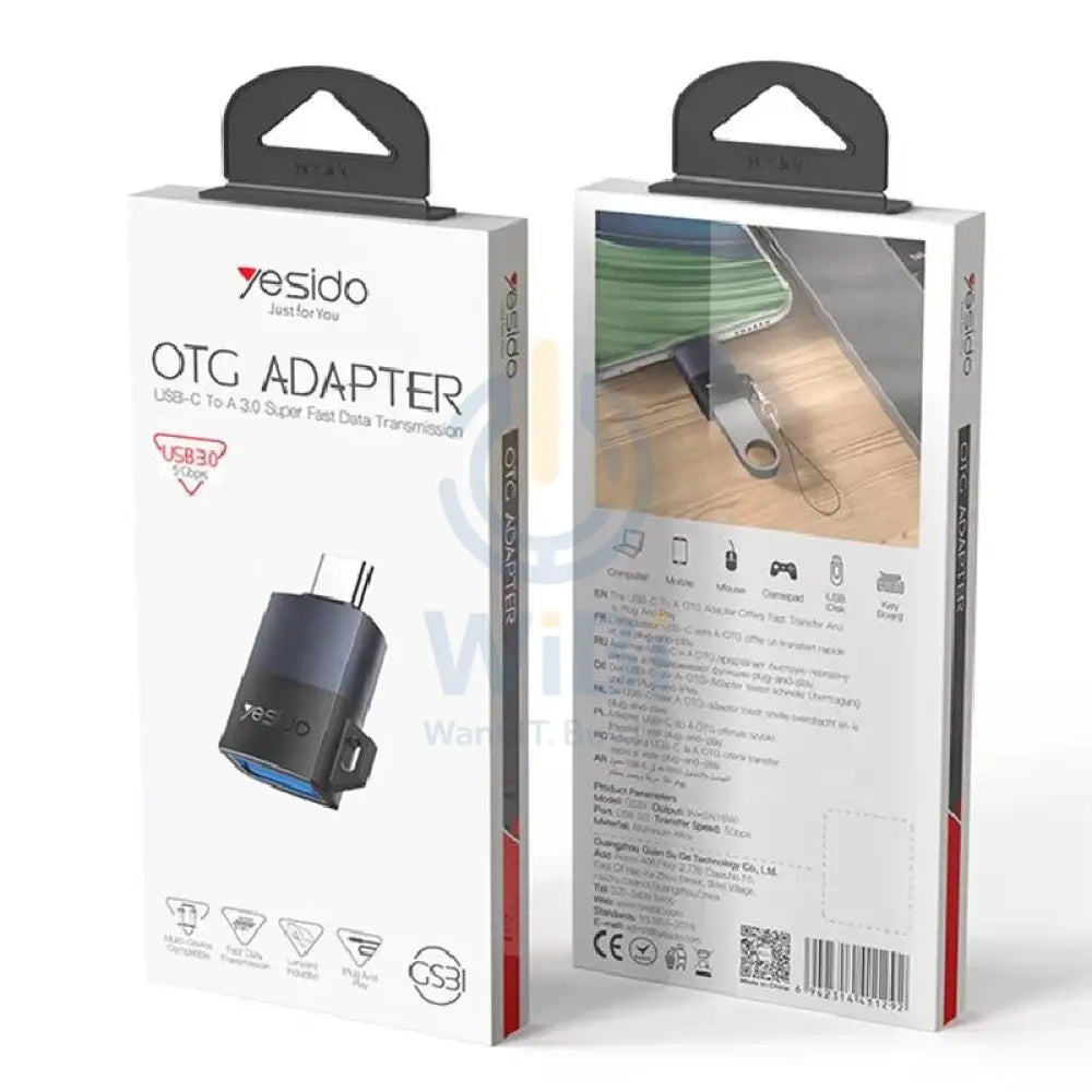 Yesido GS31 USB OTG Adapter - 18W / Type-C / Black Accessories > Cables & Converters > Converters