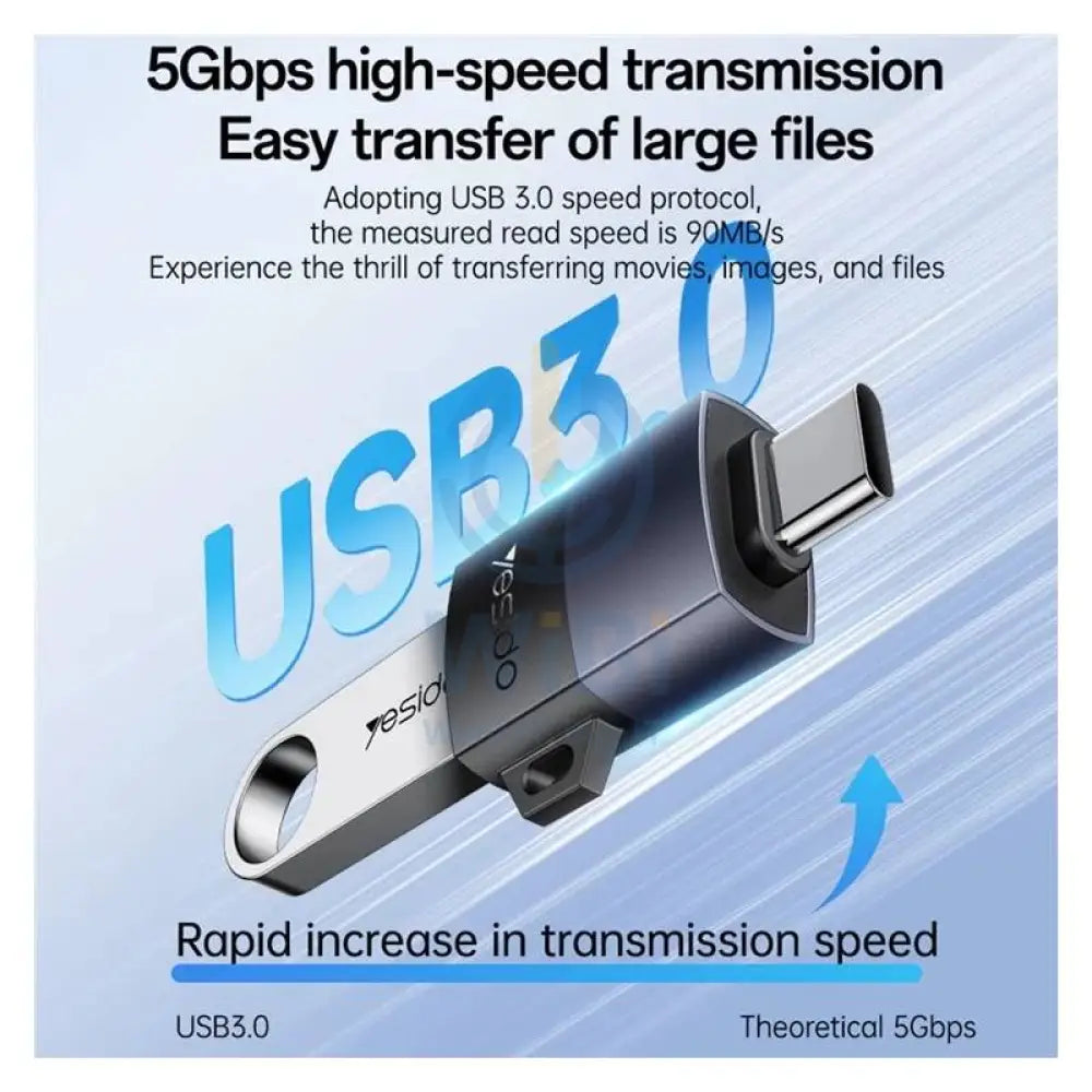 Yesido GS31 USB OTG Adapter - 18W / Type-C / Black Accessories > Cables & Converters > Converters