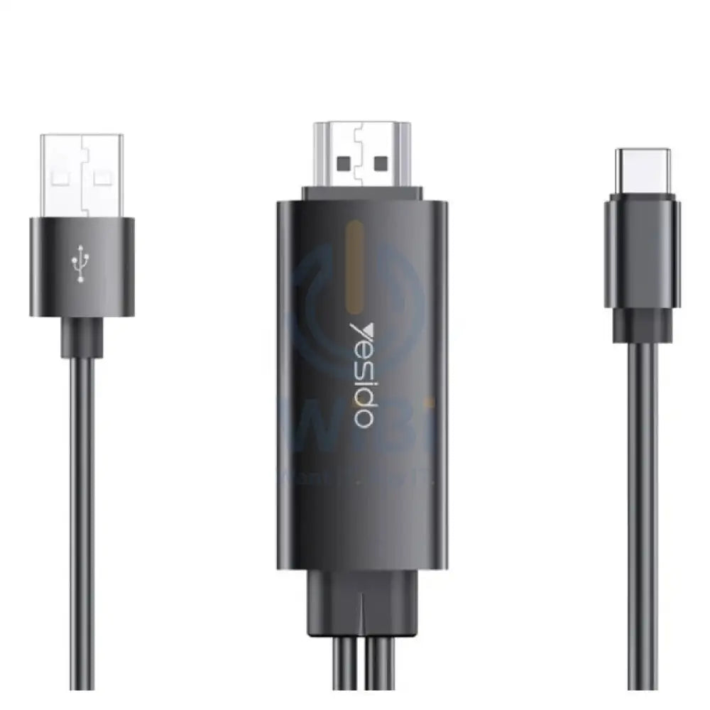Yesido HM03 Cable Adapter - 4K / 1.8 Meter / HDMI / Type-C - Black Accessories > Cables & Converters > Cables