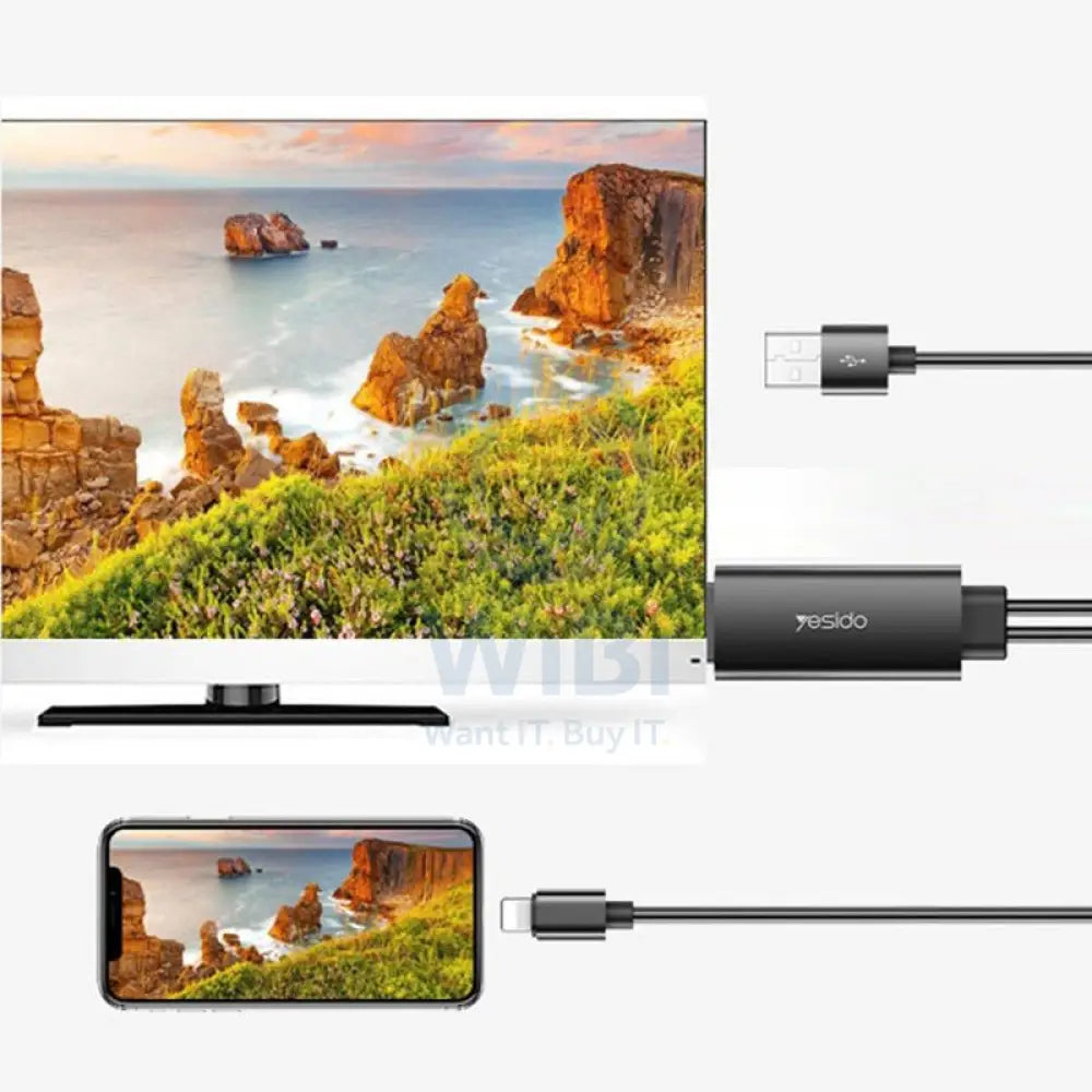 Yesido HM04 Lightning to HDMI Adapter - Black