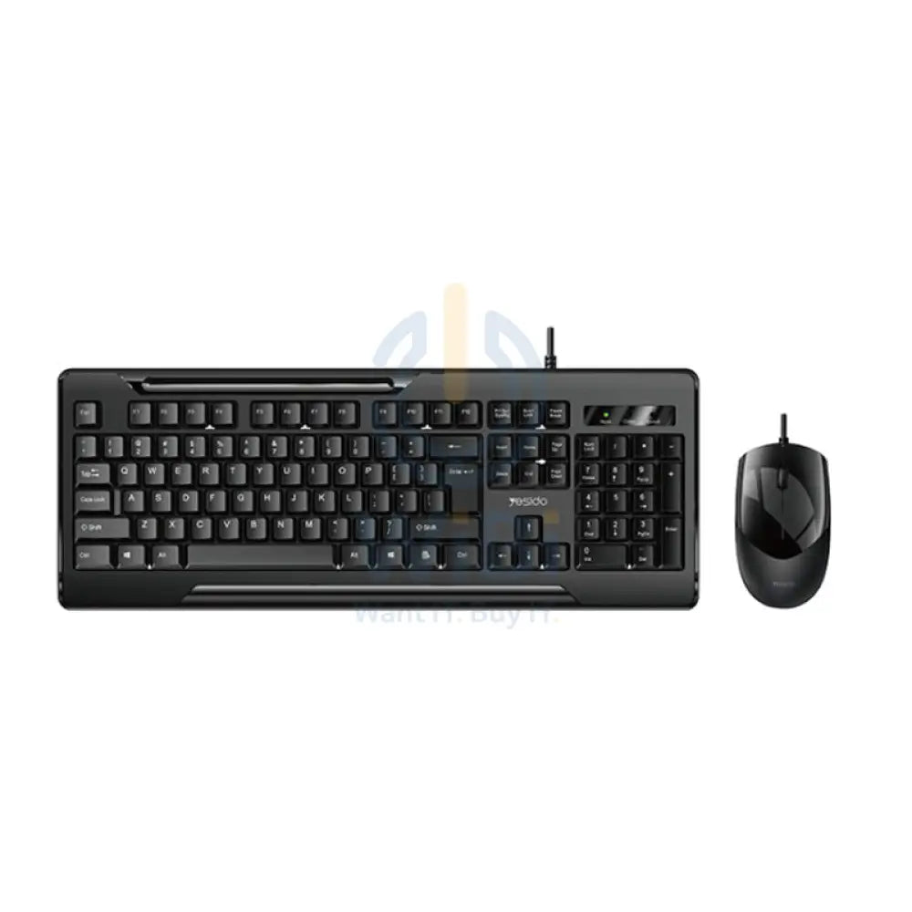 Yesido KB14 Wired Keyboard Mouse Combo Keyboard Mouse Set - 1.5M / USB / 104 keys - Black Accessories > Keyboard & Mouse