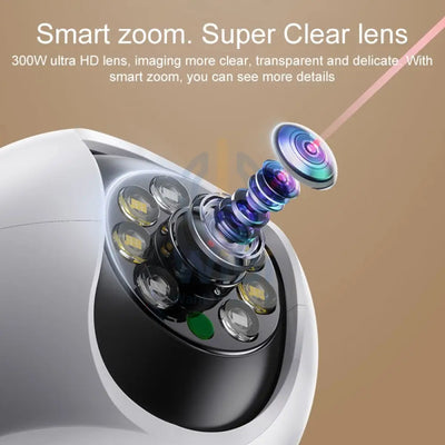 Yesido KM11 Smart Indoor HD Camera With Night Vision - 3MP / 2.4G / 1080 Full HD / WiFi - White Cameras > Security