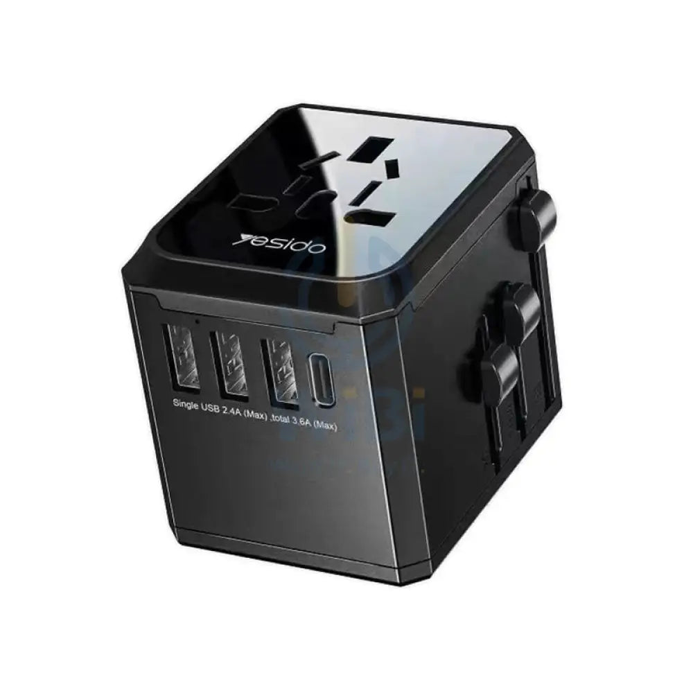 Yesido MC10 Universal Adapter - USB-C / USB-A / Black Accessories > Power Adapters