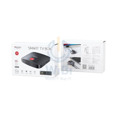 Yesido TV11 Smart TV Box 6 IN 1 - 4K / USB / HDMI / WiFi / RJ45 - Black Accessories > Smart Devices