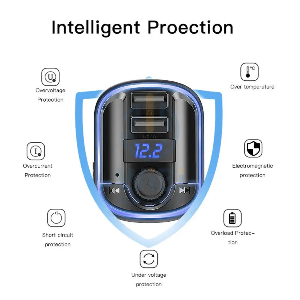 Yesido Y44 Bluetooth To FM Convert Car Charger - 5M / Bluetooth / USB - Black Accessories > Power Adapters