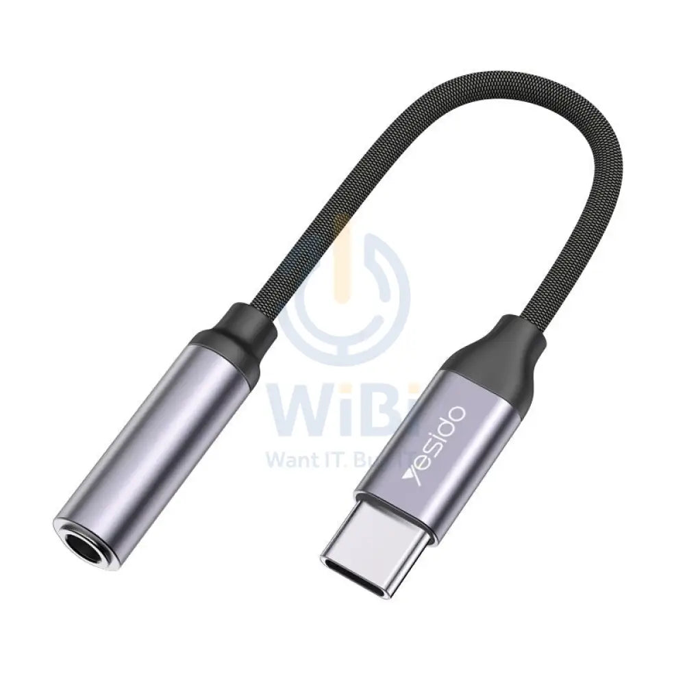 يسيدو YAU-19 يو اس بي-C إلى محول سماعة رأس 3.5 ملم - USB-C / مقبس 3.5 ملم / أسود