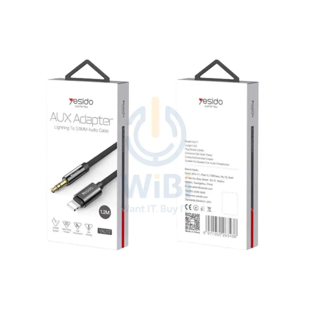 Yesido YAU17 AUX Cable - Lightning to 3.5mm / 1.2 Meters
