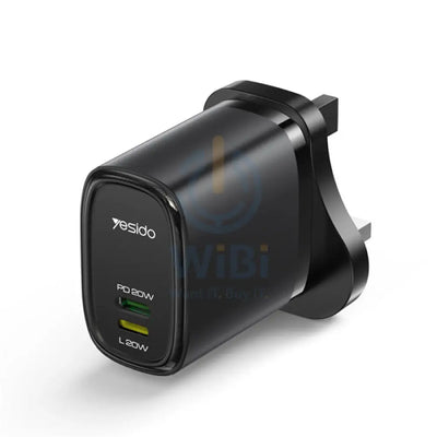 Yesido YC43 20W Fast Charging Charger Adapter - Lighting / Type-C - Black Accessories > Power Adapters