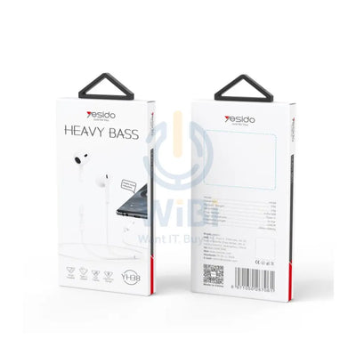 Yesido YH38 in-ear Heavy Bass wired earphone - 3.5mm / Microphone - White Accessories > Audio > Headphones
