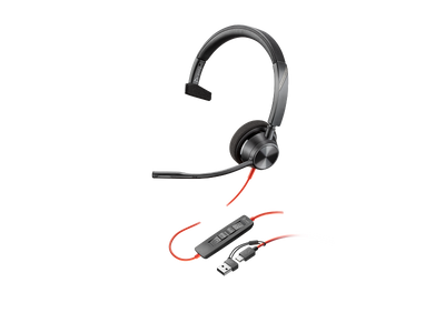 HP HP Poly Blackwire 3310 Monaural USB-C Headset - USB-C/A Adapter