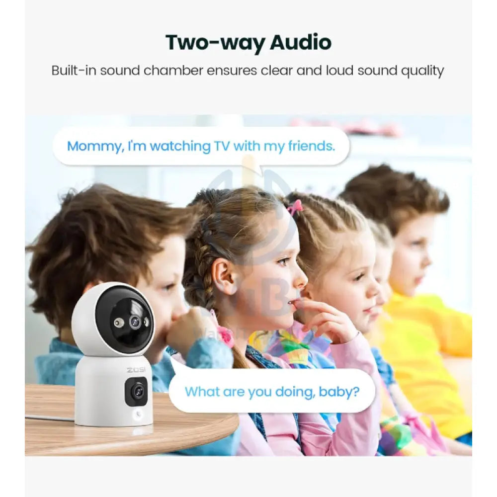 ZOSI C528D Indoor Camera With Dual Lens - 2 + 2 MP / Two-Way Audio / Human detection Cameras > Security Cameras