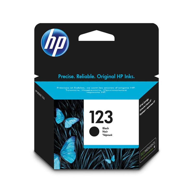 HP 123 Black Ink Cartridge - 120 Pages / Black Color / Ink Cartridge