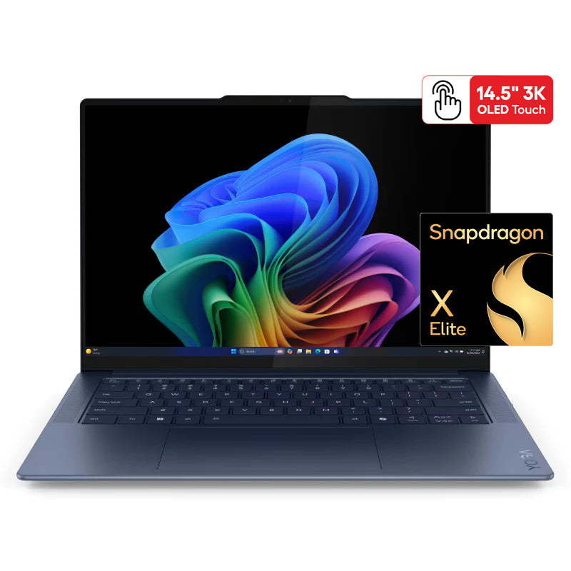 Lenovo Yoga Slim 7 Gen 9 - 14.5" 3K OLED Touch / Snapdragon X Elite X1E-78-100 / 32GB / 1TB (NVMe M.2 SSD) / Win 11 Home / 2YW / Arabic/English / Cosmic Blue - Laptop