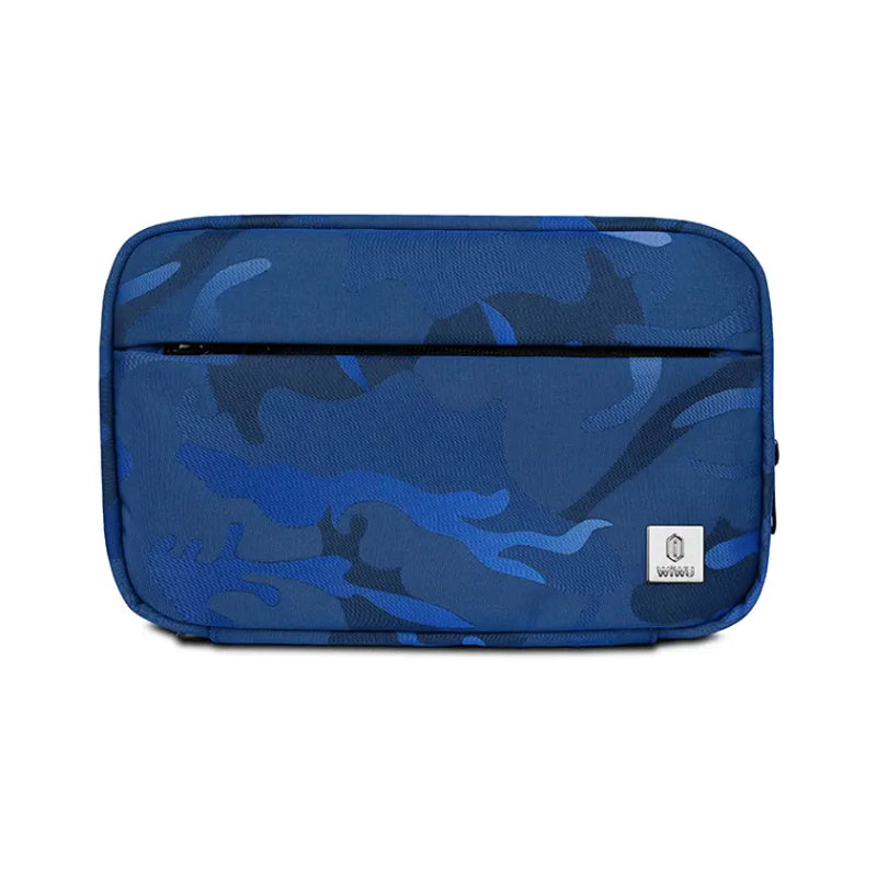 Wiwu Camou Travel Pouch With Cable Go Through Slot - Blue