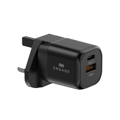 Engage Dual Port C+A 20W Power Adptr W/Interchangeable Eu/Uk Plug(8954526522358)