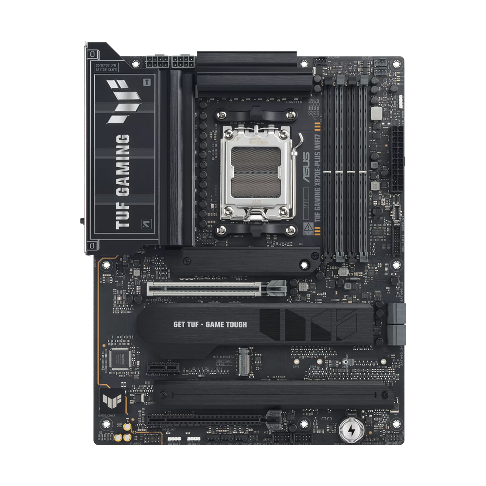 ASUS TUF X870E-PLUS GAMING Motherboard - DDR5 / Wi-Fi7 / HDMI / DisplayPort / Ethernet / USB - Black