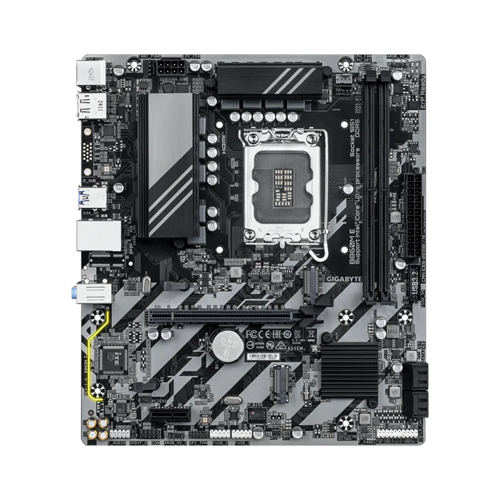 GIGABYTE B860M-E Motherboard - DDR5 / HDMI / DisplayPort / USB - Black