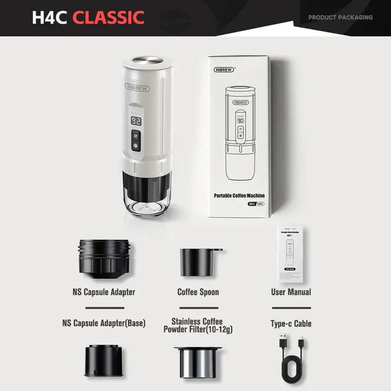 HiBREW H4C White – Portable Espresso Maker Explorer