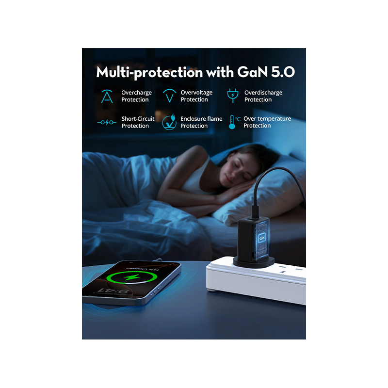 RavPower GaN Wall Charger / USB-C / USB-A / PD 45W - Black