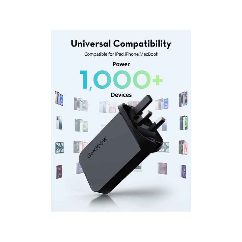 RavPower GaN Wall Charger / USB-C / PD 100W  - Black