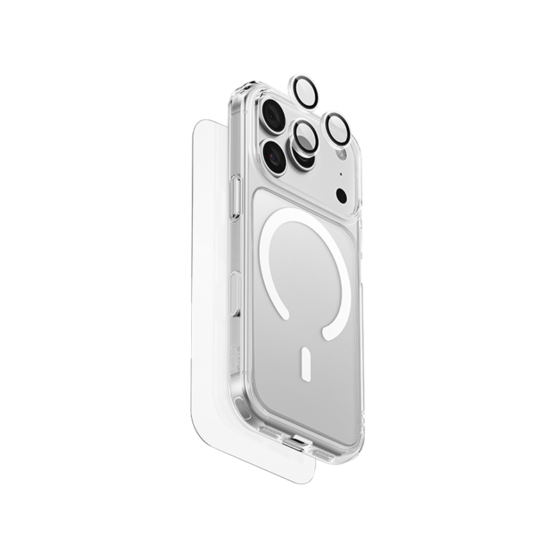 Uniq Hybrid Clearvue 360 Essential Bundle Pack (MagSafe Case + Screen Protector + Camera Lens Protector + 1M USB- C to C Cable) for iPhone 18 Pro