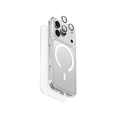 Uniq Hybrid Clearvue 360 Essential Bundle Pack (MagSafe Case + Screen Protector + Camera Lens Protector + 1M USB- C to C Cable) for iPhone 18 Pro